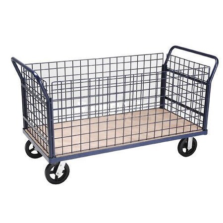 Global Industrial Euro Style Truck - 4 Wire Sides & Wood Deck, 60 x 30, 2400 Lb. Capacity 952694